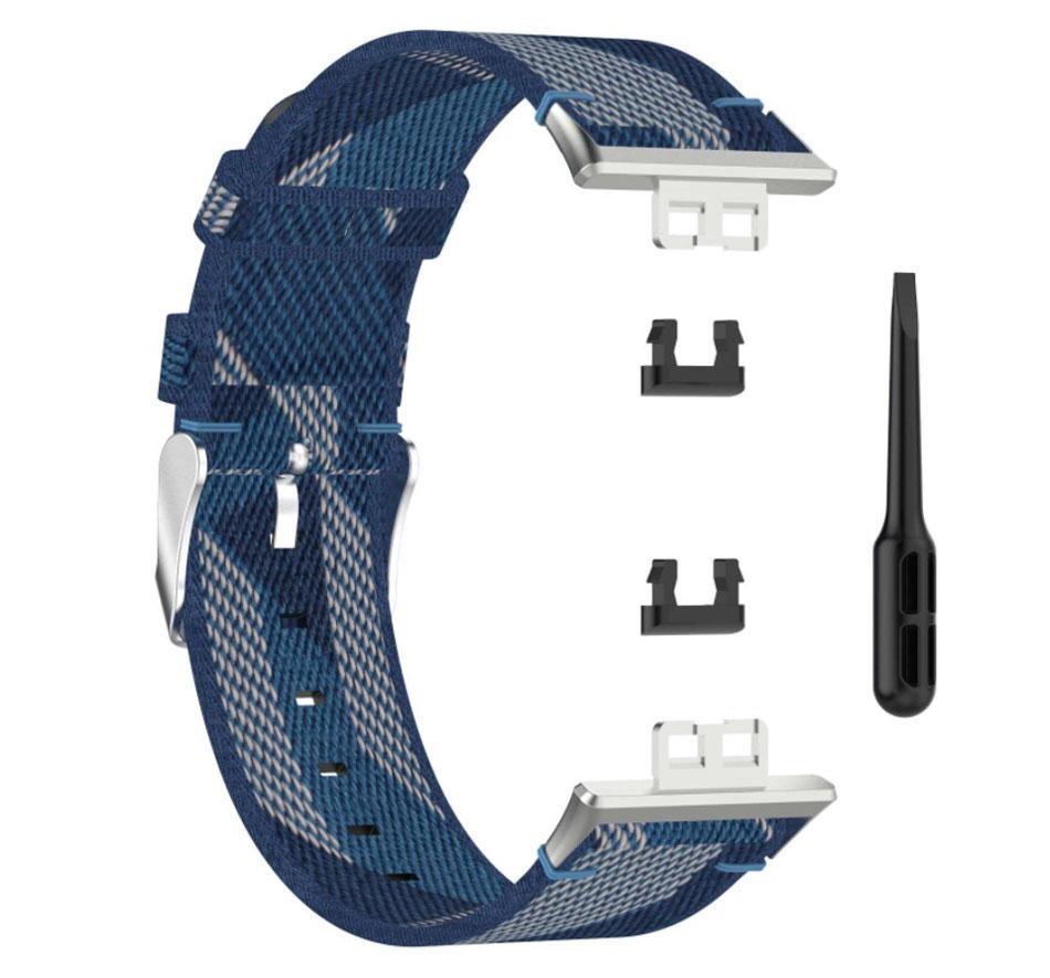 Нейлоновый ремешок Primolux для смарт-часов Huawei Watch Fit TIA-B09 Blue/White (1335263652)