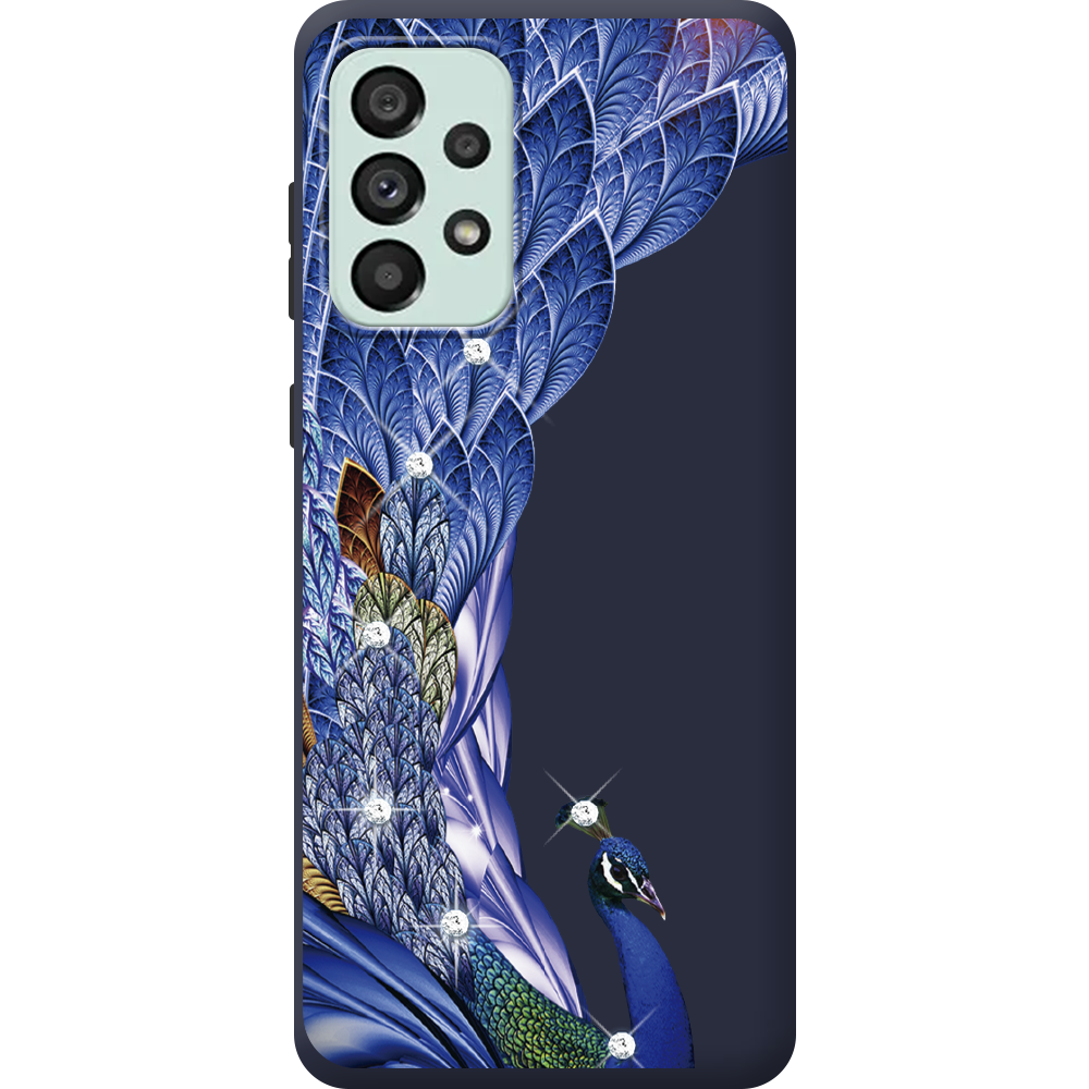 Чохол BoxFace Samsung Galaxy A53 5G (A536) Павич зі стразами Синій силікон (44112-rs7-44171)