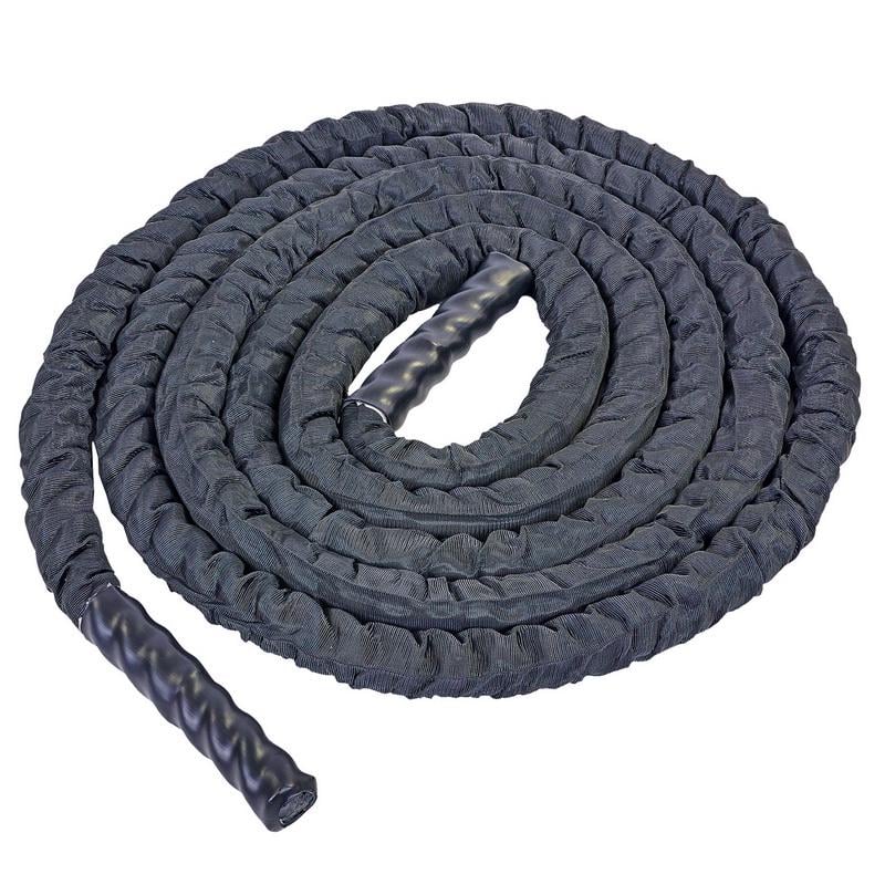 Канат для кросфіту в захисному рукаві Zelart BATTLE ROPE FI-5719-6 6 м Чорний (DR003157)