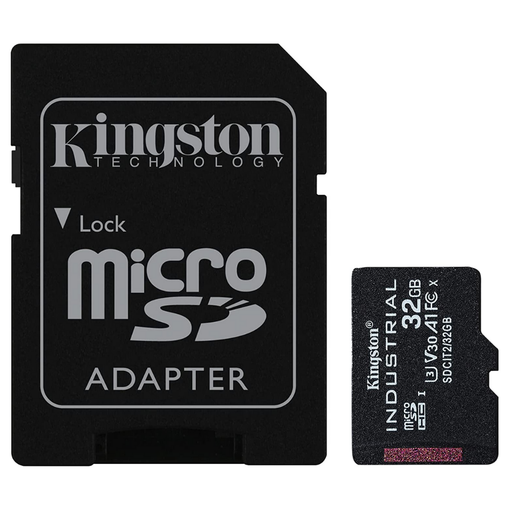 Карта памяти Kingston microSDHC 32 Гб Industrial C10 A1 pSLC с адаптером (SDCIT2/32GB)