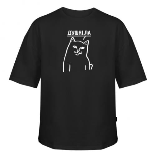 Футболка оверсайз Owi кот "Душніла" XL Черный (14711500-2-188173-XL)
