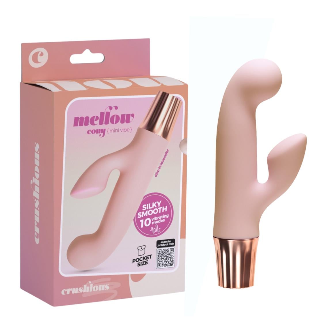 Вибратор-кролик CRUSHIOUS Mellow Cony 13,5х2,5 см Розовый (EX50861)