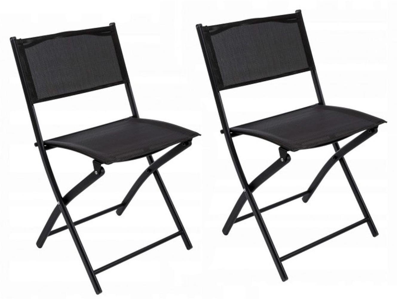 Комплект раскладных стульев Bonro B-001 для сада со стальным каркасом и сиденьем из текстиля 2 шт. 80х50х46 см Черный (124-76-42400559)
