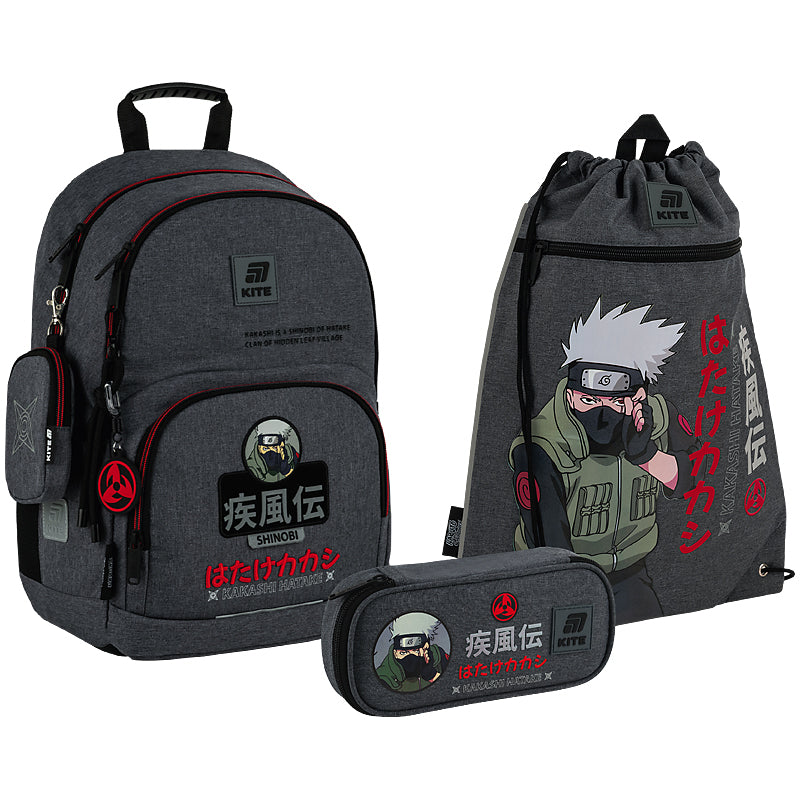 Школьный набор KITE Education Naruto Shippuden SET_NR25-585M-1 рюкзак/пенал/сумка (4063276263094)