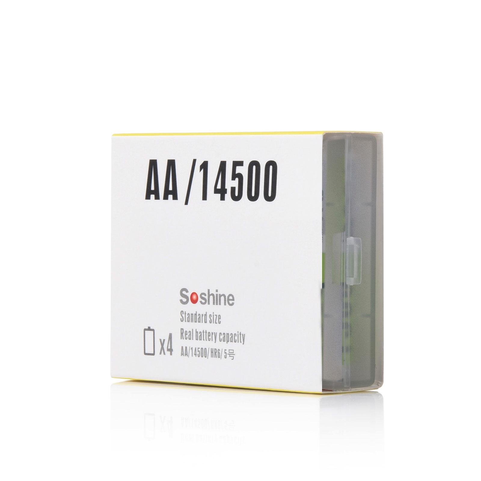 Акумулятор Soshine 14500/AA Li-Ion 14500-3,7-600 600 mAh 1,2A 4,2/3,7/3V Silver (25993668) - фото 5 Акумулятор Soshine 14500/AA Li-Ion 14500-3,7-600 600 mAh 1,2A 4,2/3,7/3V Silver (25993668) - фото 5