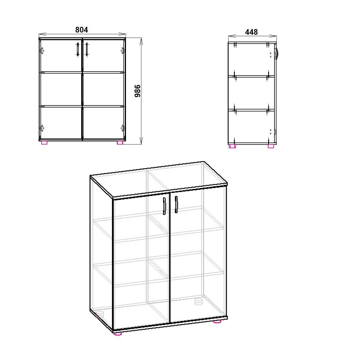 Комод Компаніт з 2 дверцятами 80,4х44,8х98,6 см Вільха (26920905) - фото 2 Комод Компаніт з 2 дверцятами 80,4х44,8х98,6 см Вільха (26920905) - фото 2