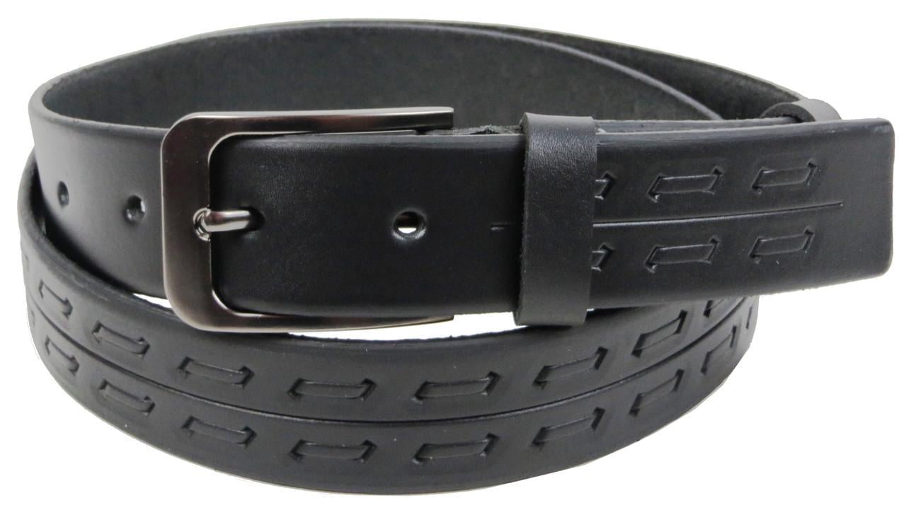 Ремень мужской кожаный под брюки Skipper 1473-35 Черный