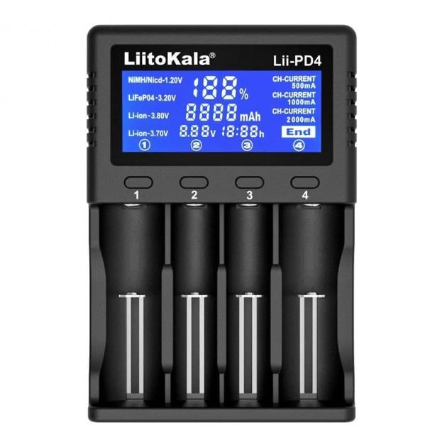 Зарядная станция Liitokala Lii-PD4 TB для батареек формата АА/ААА Black (25832484)