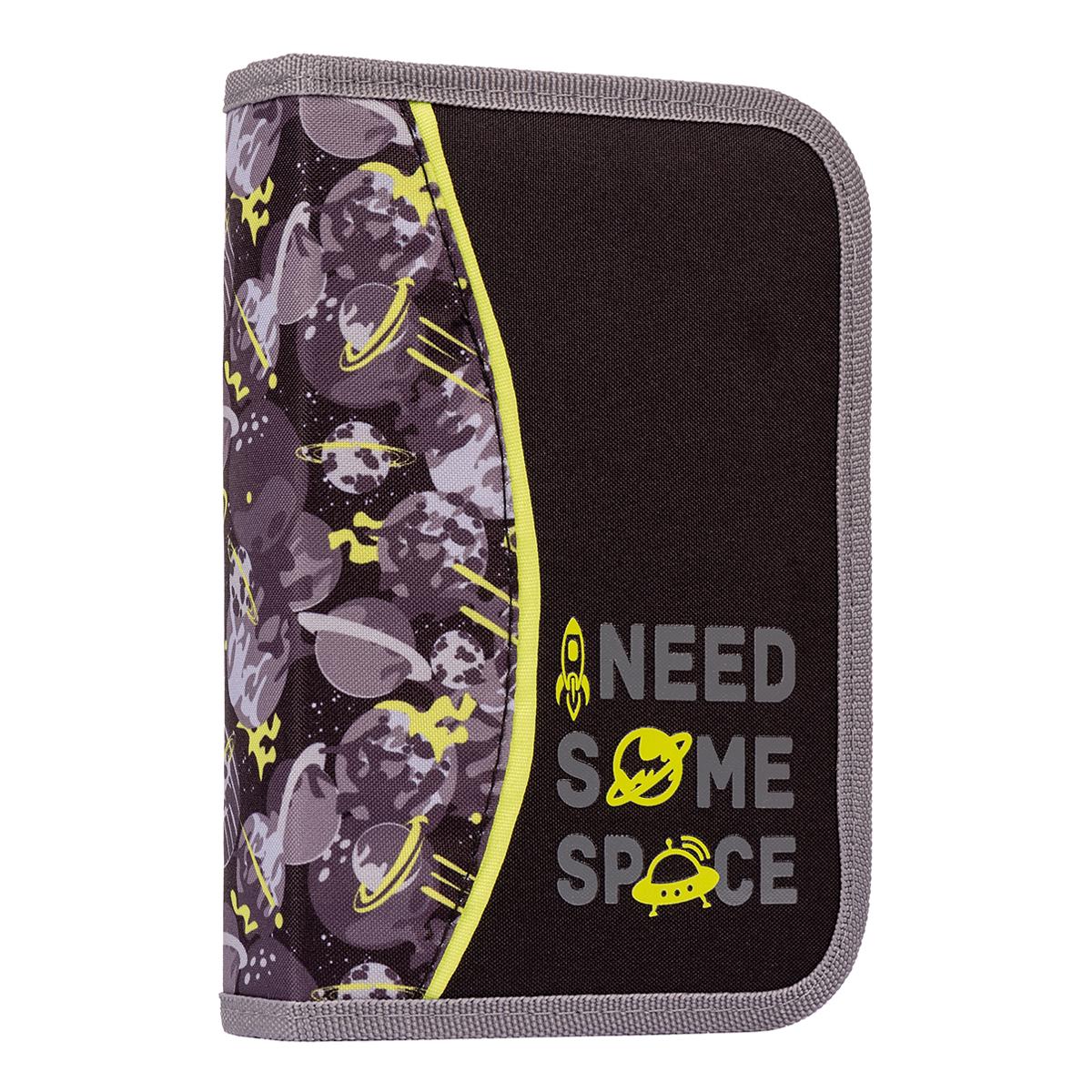 Пенал твердый 1Вересня HP-04 Space одинарный с двумя клапанами Черный (532908)