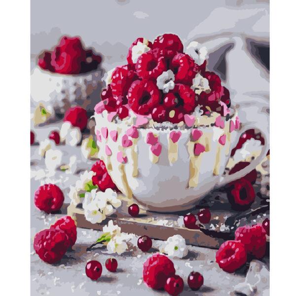 Набор для росписи по номерам Strateg Сладкий десерт 40х50 см (VA-2940-mt)