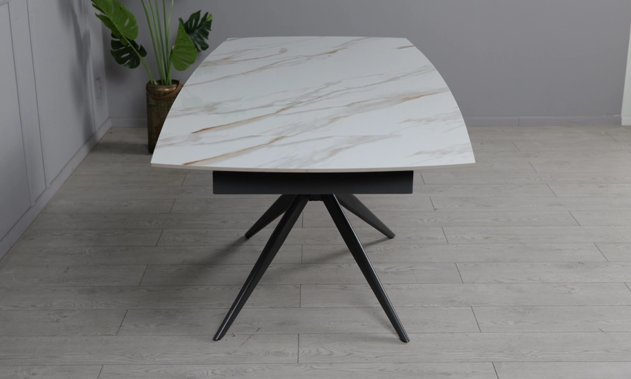 Стол Вираж черные ножки 1400/2000x900x750 мм Молочный глянец (2147486769) - фото 6