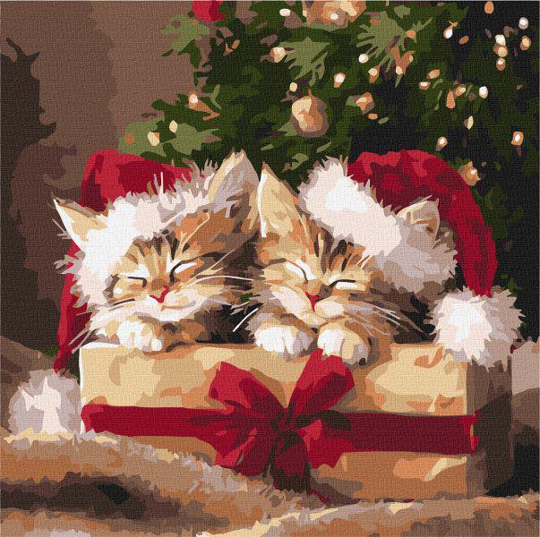 Картина по номерам Ideyka Пушистые подарки 40x40 см (Id-KHO6827)