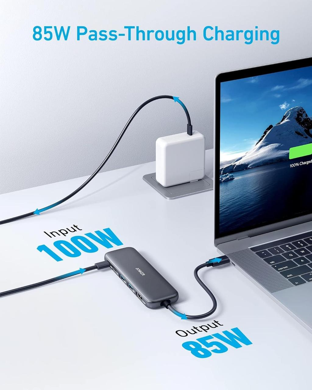 Адаптер Anker 332 USB-C Hub 5в1 4K HDMI 5 Гбит/с Black (000925) - фото 3 Адаптер Anker 332 USB-C Hub 5в1 4K HDMI 5 Гбит/с Black (000925) - фото 3
