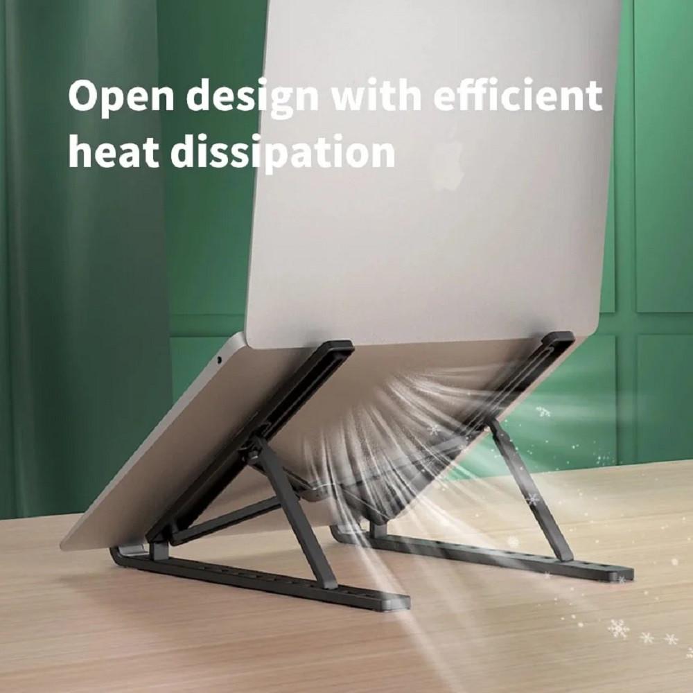 Подставка для ноутбука регулируемая 10 складная Черный (2141780877) - фото 5 Подставка для ноутбука регулируемая 10 складная Черный (2141780877) - фото 5