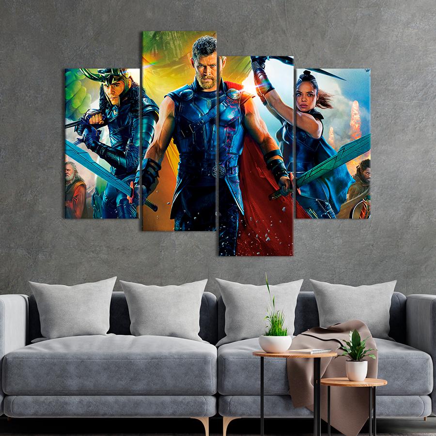 Настінний декор Тор Локкі та Валькірія Тор: Раґнарок 129x90 см (A121-4)