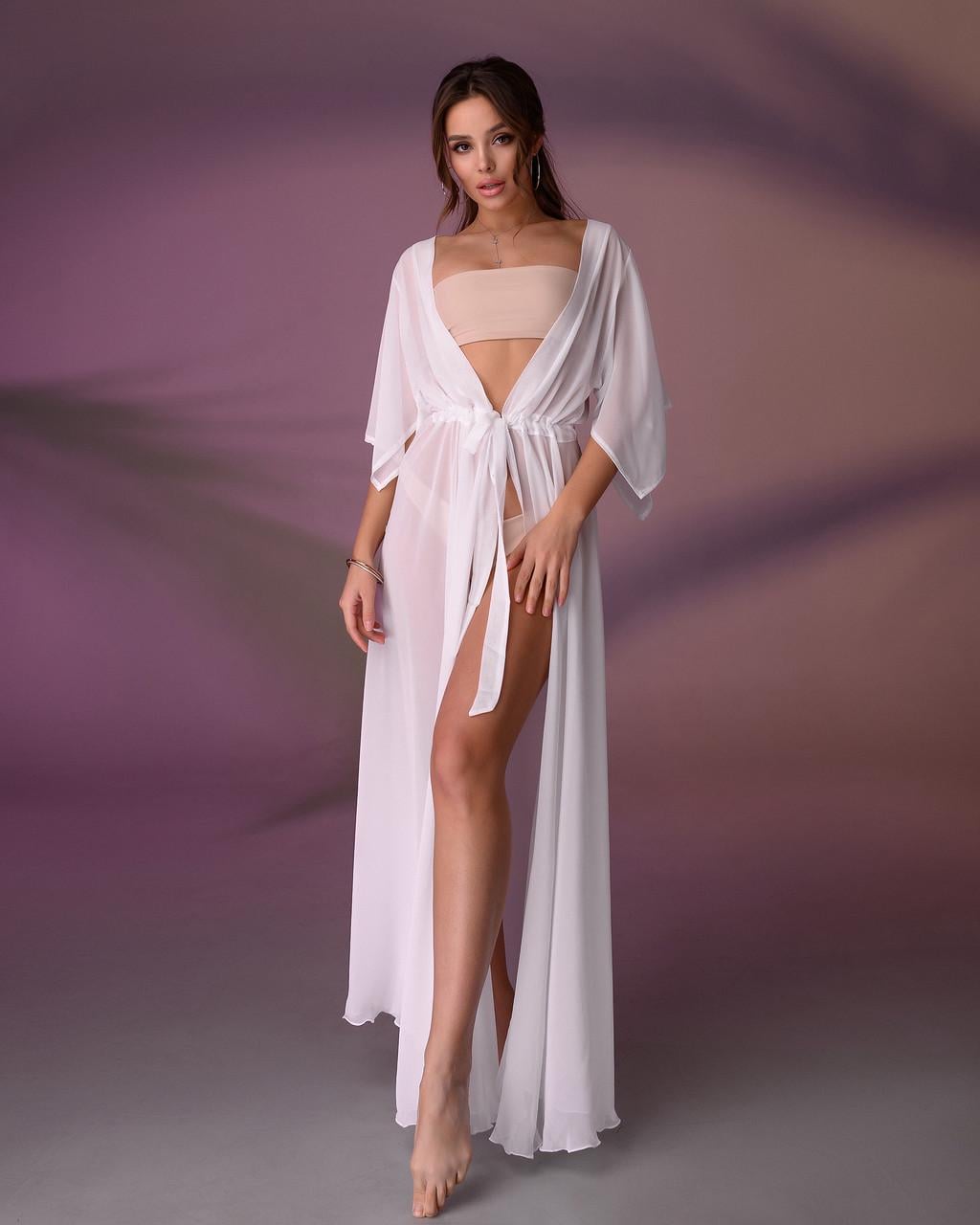 Туника пляжная 001 OS р. 42-48 Белый/Молочно (33386508)