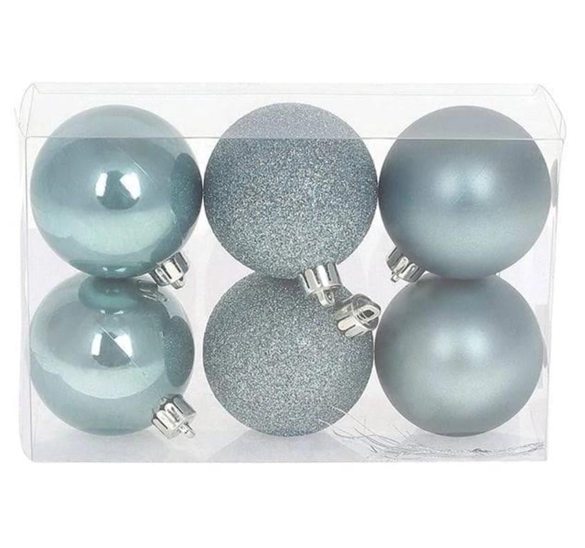 Набор шаров новогодних пластиковых 6 шт. 6 см (12470)