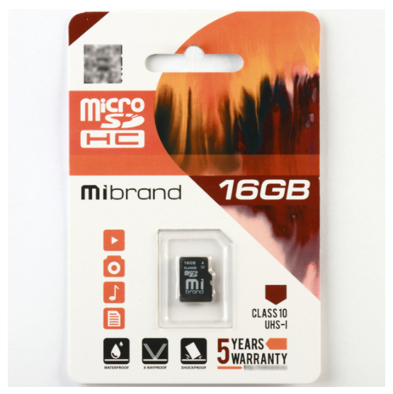 Карта пам'яті Mibrand microSDHC 16 GB Class 10 UHS-I (MICDHU1/16 GB)