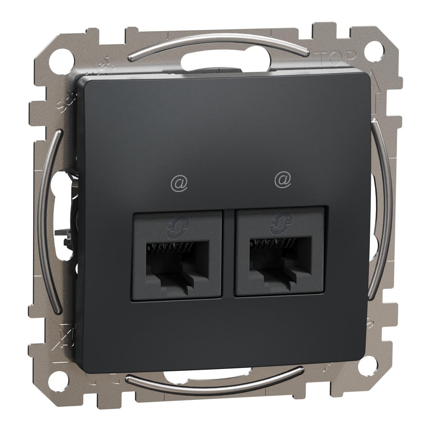 Розетка компьютерная двойная Schneider Electric Sedna Design RJ45 5Е UTP Черный (SDD114452)