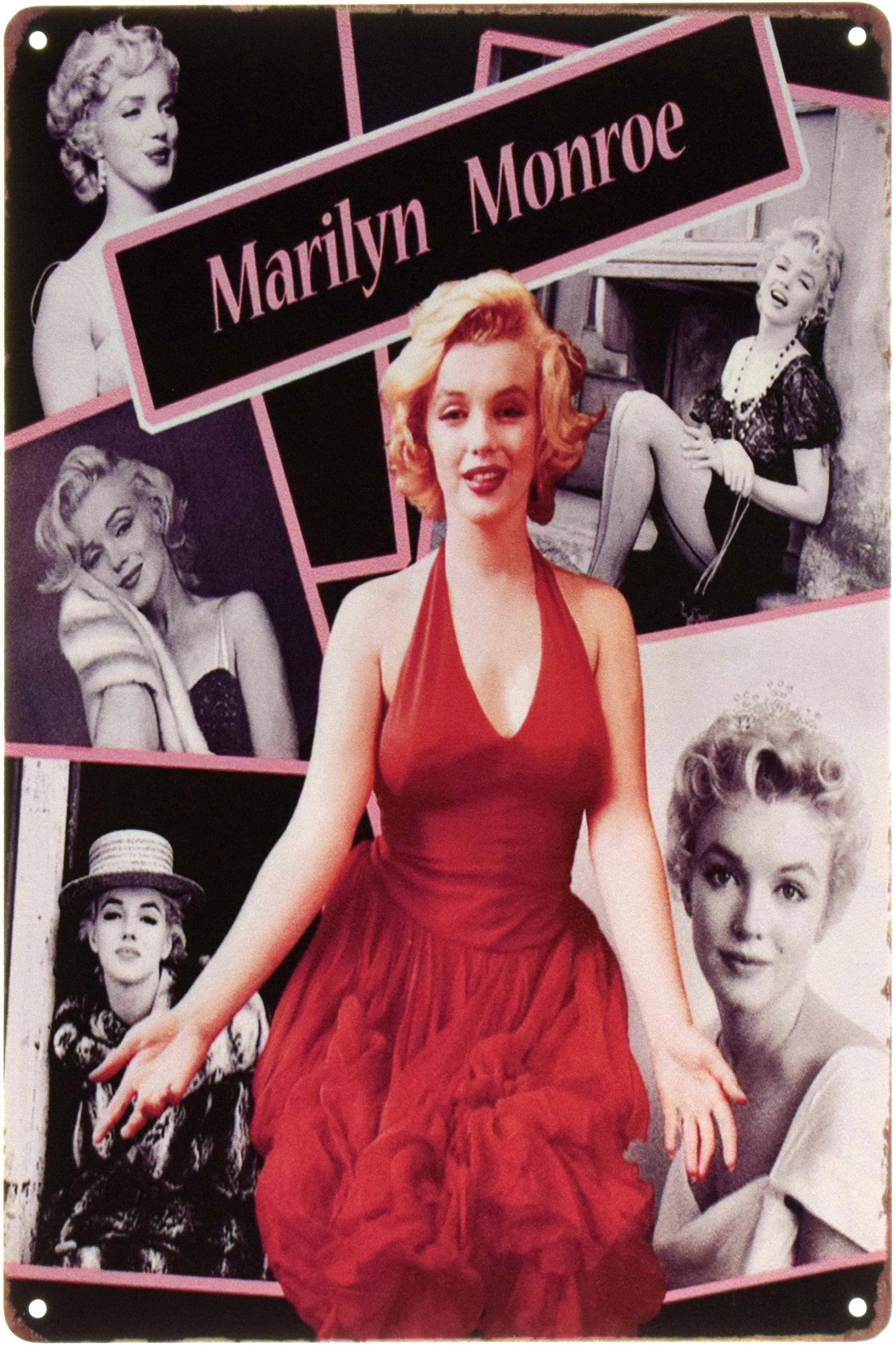 Табличка металлическая Мэрилин Монро Красное Платье/Marilyn Monroe 20x30 см