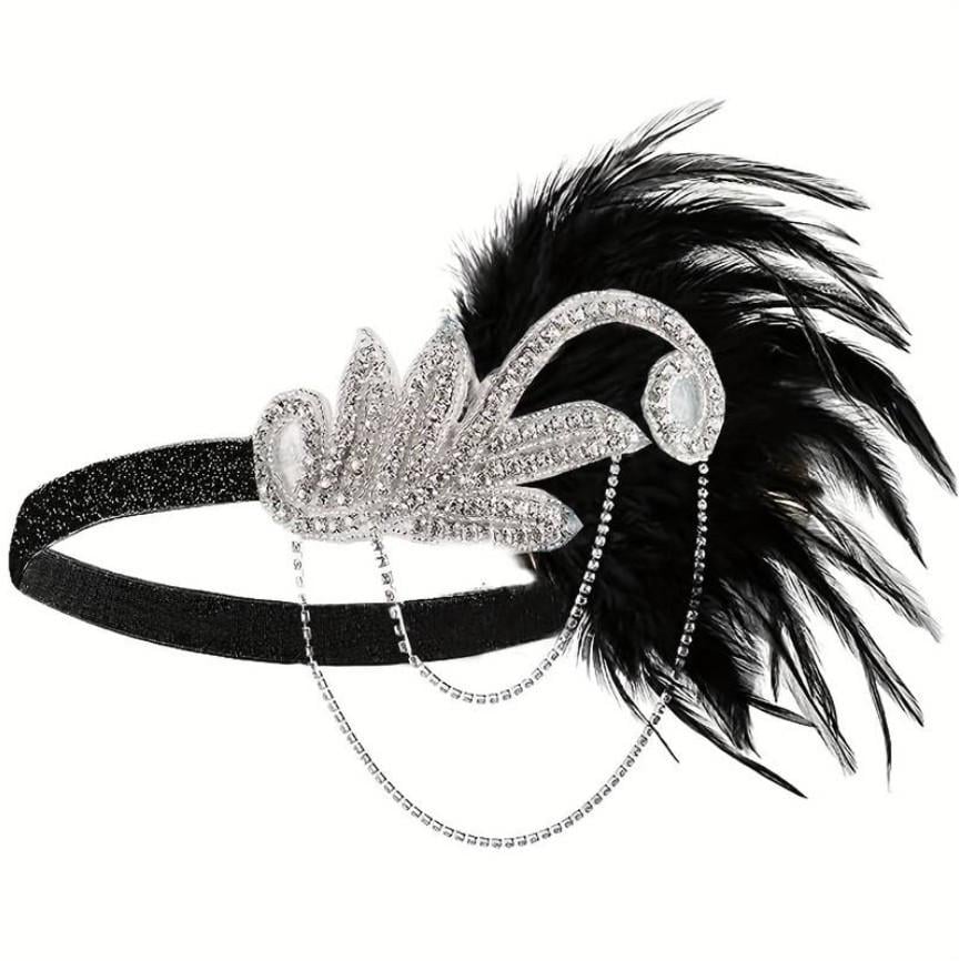 Пов'язка Чикаго для вечірки Мафія/тіара в стилі Гетсбі Срібний (2810778714)