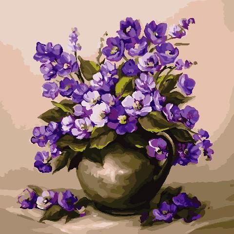 Картина по номерам ArtStory Пурпурные цветы 40x40 см без коробки (AS0805) Картина по номерам ArtStory Пурпурные цветы 40x40 см без коробки (AS0805)