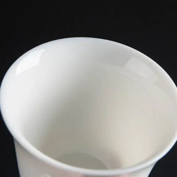 Пиала китайская для чайной церемонии Белая Яшма фарфоровая 50 мл Белый (911) - фото 4