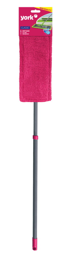 Швабра York Classic з телескопічною ручкою рожева мікрофібра