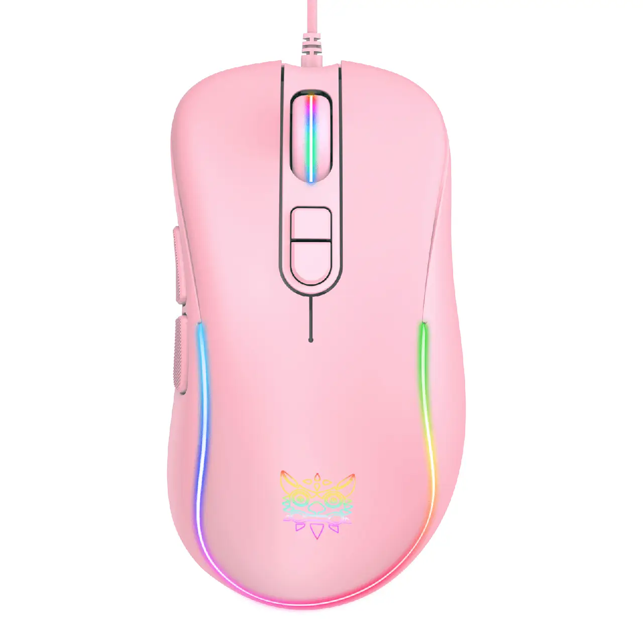 Мышка компьютерная проводная Onikuma CW907 с RGB подсветкой Pink (13785434)