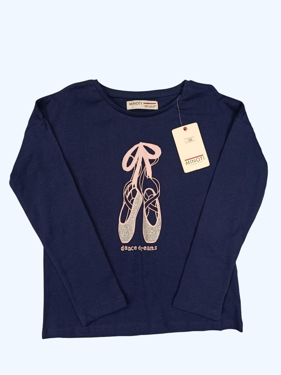 Лонгслів дитячий для дівчинки Minoti 98-104 см Синій (0257A)