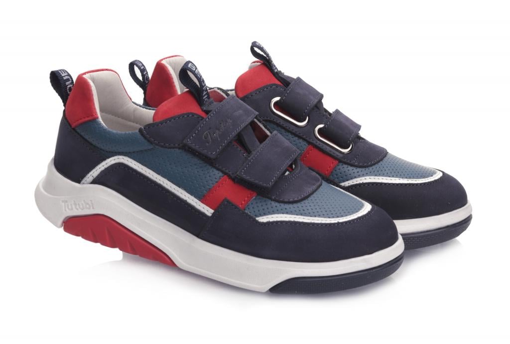 Кроссовки Topitop для мальчиков кожа/нубук р. 32 Сине-красный (1741)