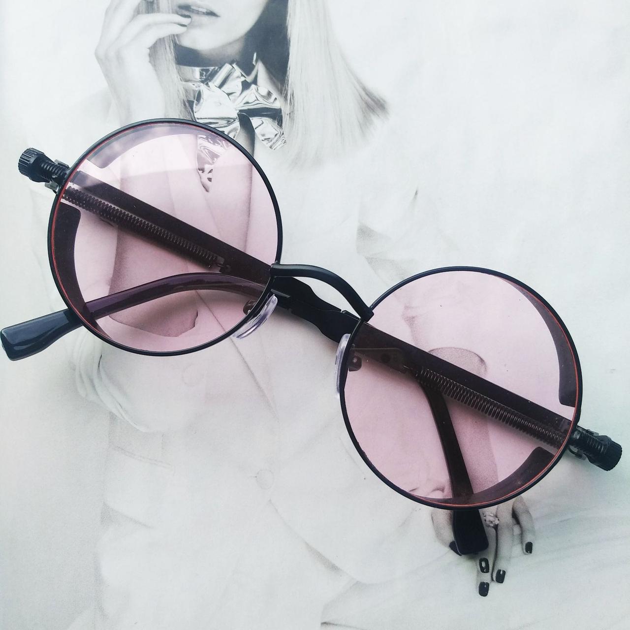 Очки круглые тишейды с шорами Розовый с черным