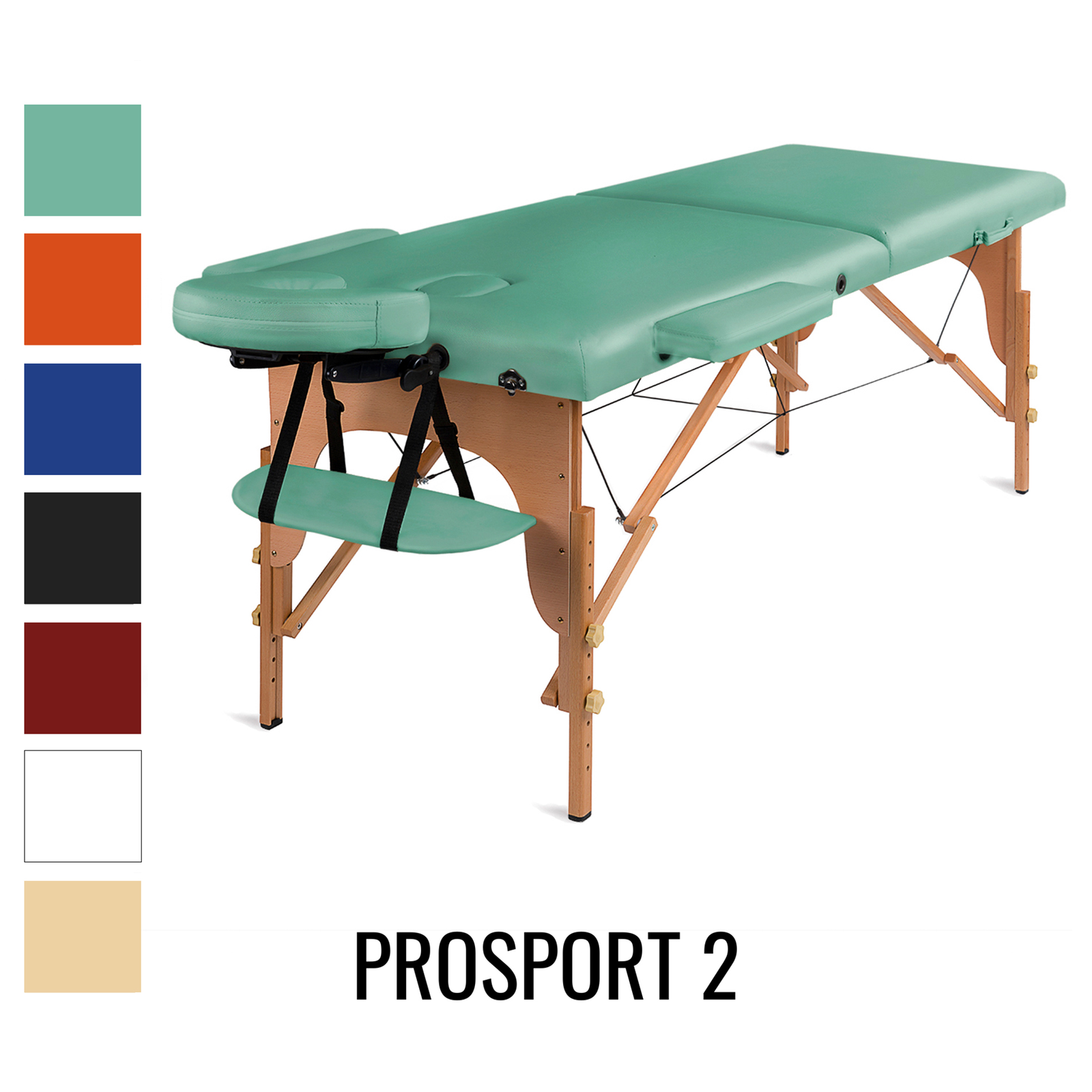 Масажний стіл складний дерев'яний двосекційний Medimas Prosport-2 195x70 см Зелений - фото 9
