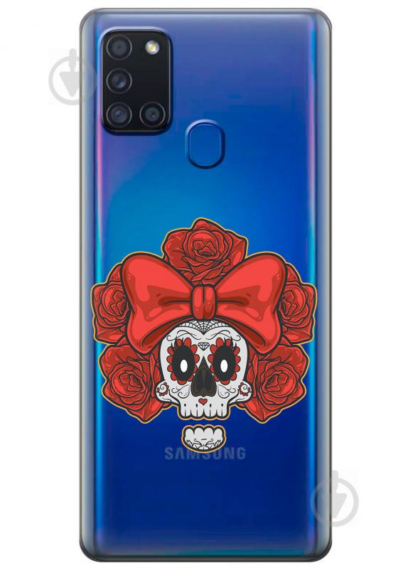 Силиконовый чехол iSwag для Samsung Galaxy A21s Готический череп (KS2804)