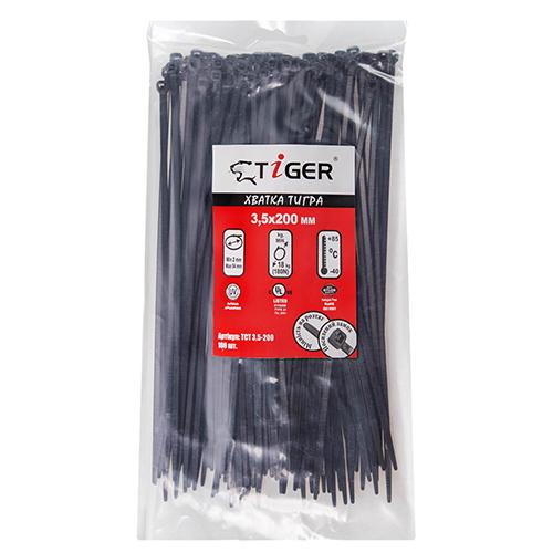 Хомут пластиковый Tiger ТСТ W3.5 100 шт. Black