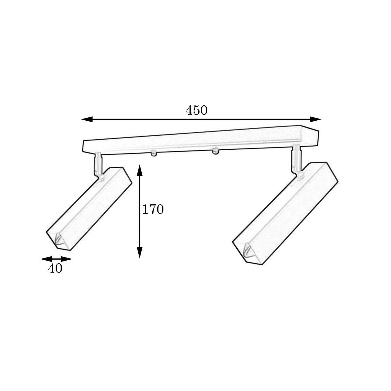 Светильник спот MSK ELECTRIC Quadro с поворотным механизмом под две лампы Е14 Черный (SQ 1840-2) - фото 4