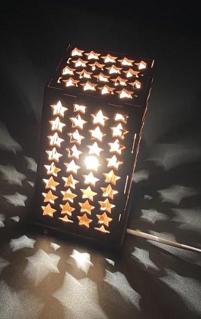 Ночник деревянный декоративный Звездное небо 22х11 см Орех (SV-604)