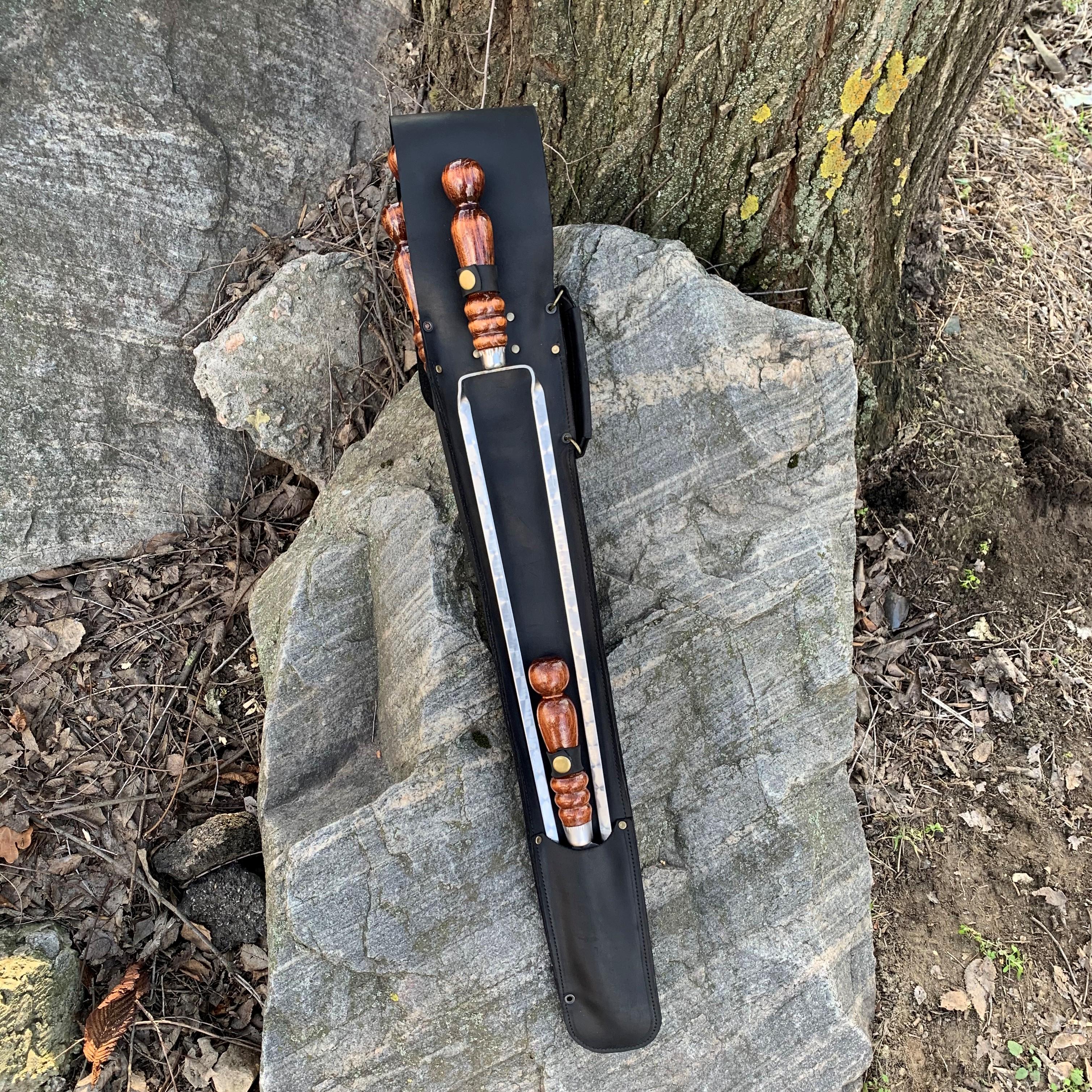 Набір шампурів Колчан Мах Gorillas BBQ в шкіряному чохлі Black - фото 8 Набір шампурів Колчан Мах Gorillas BBQ в шкіряному чохлі Black - фото 8