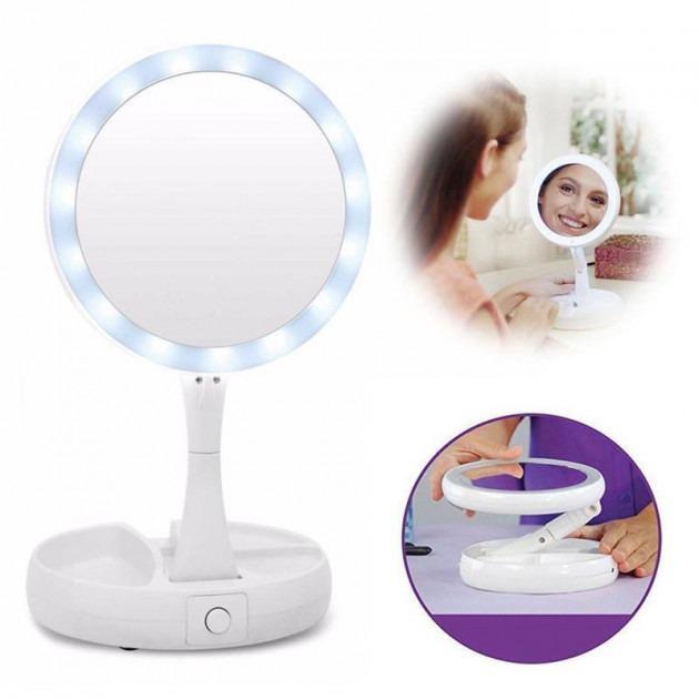 Зеркало для макияжа My Fold Away Mirror складное с Led подсветкой - фото 6