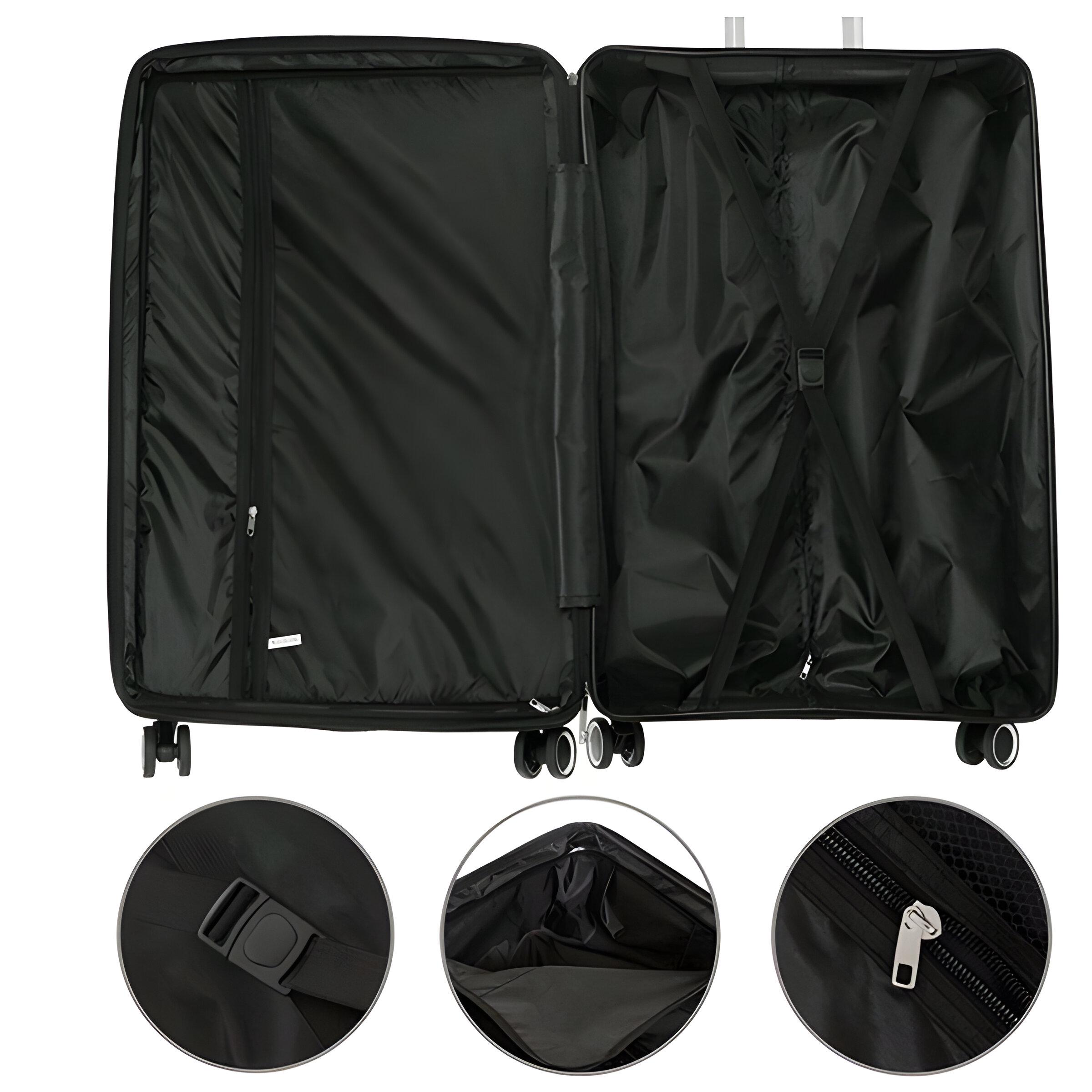 Набір валіз тканинних 3в1 з кодовим замком і телескопічною ручкою Сірий (80-3M) - фото 2