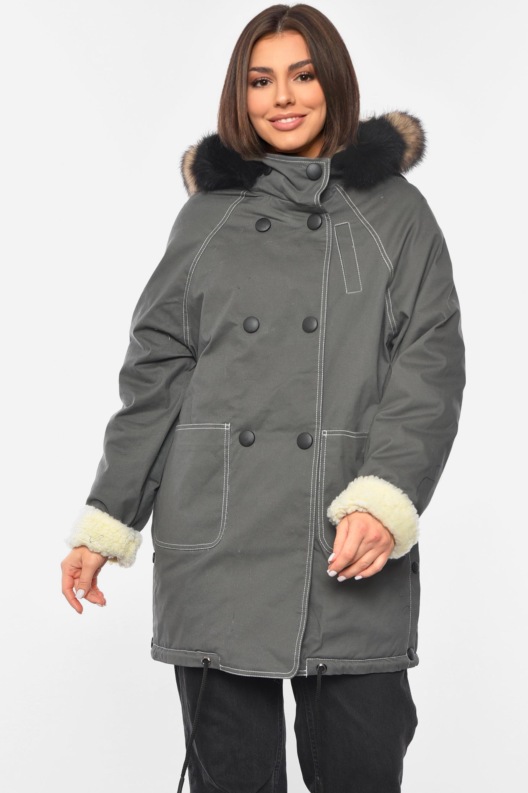 Парку жіноча демісезонна XL Сірий (193287) - фото 2 Парку жіноча демісезонна XL Сірий (193287) - фото 2