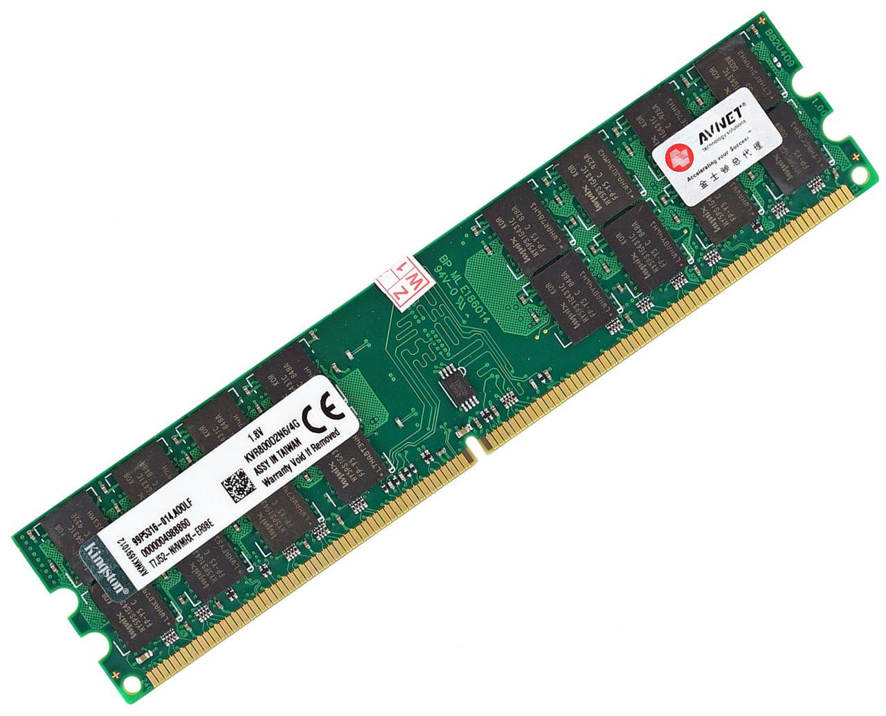 Оперативная память Kingston DDR2 4GB 800MHz для AMD, PC2-6400 (KVR800D2N6/4G)