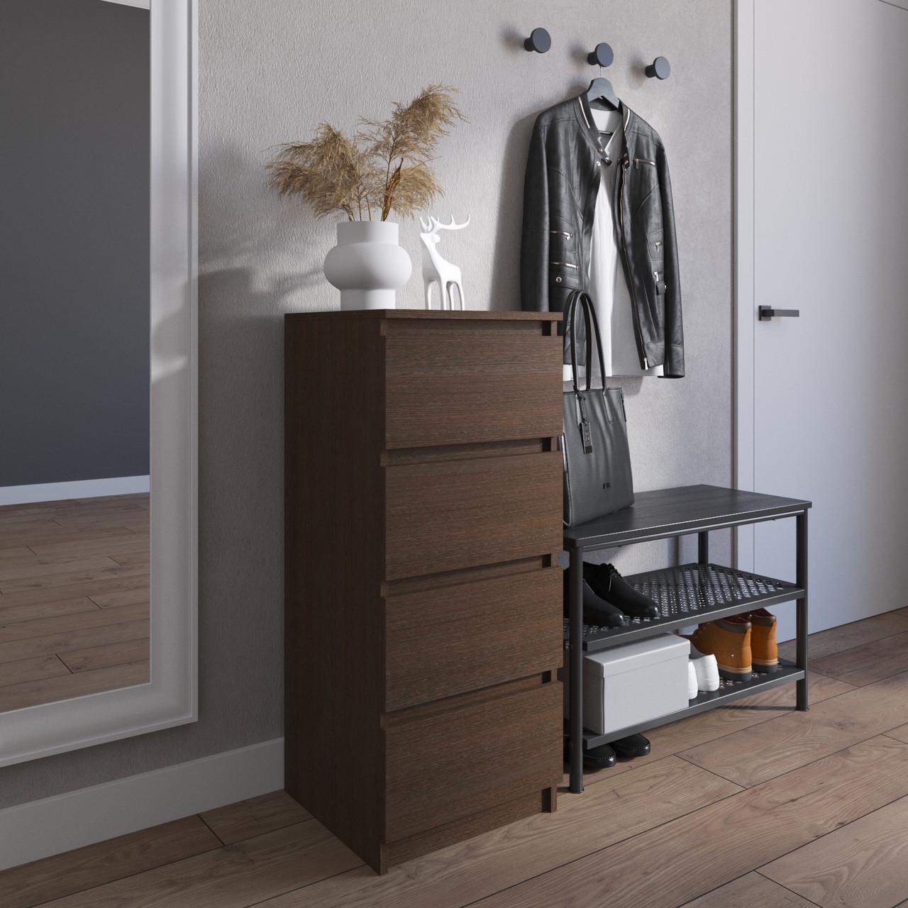 Комод з шухлядами Вайс R-17 40х40х98 см Венге Темний (30293564) - фото 1 Комод з шухлядами Вайс R-17 40х40х98 см Венге Темний (30293564) - фото 1