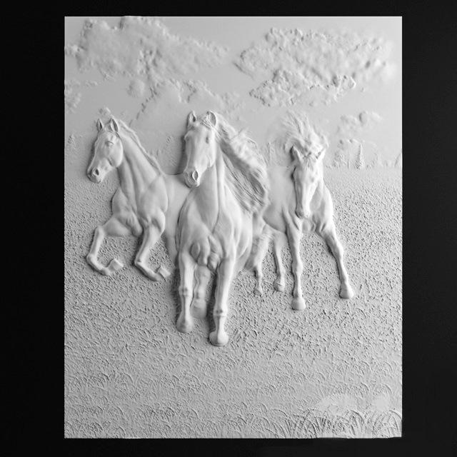 Барельеф 3D Texturo Horses