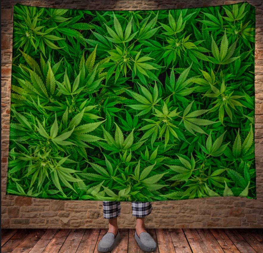 Плед с 3D принтом Каннабис 150x200 см (epi_0243)