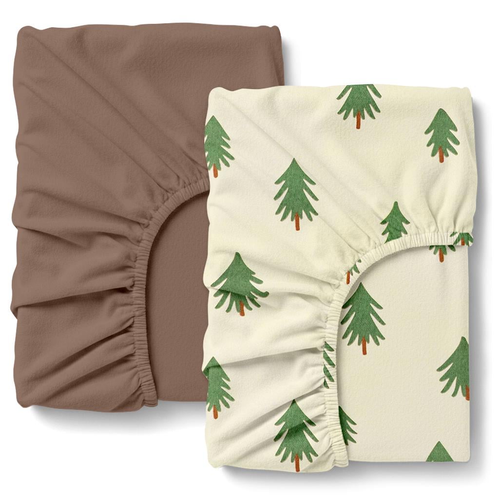 Простирадло на гумці Cosas FOREST TAUPE фланель 90х200х20 см 2 шт. (4822052485897)