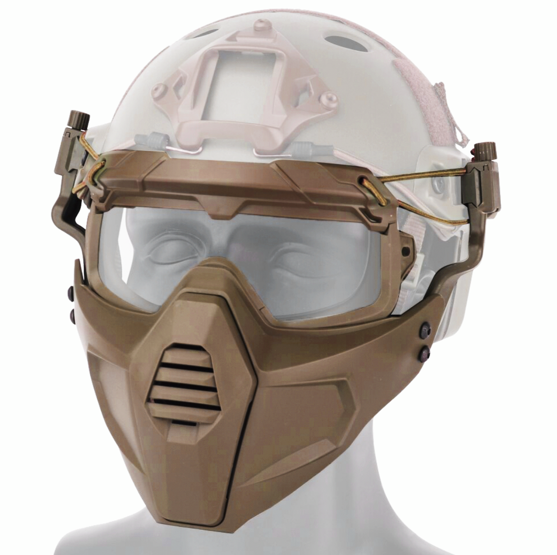 Маска-окуляри Ghost Iron Man з кріпленням до шолома Airsoft Койот (MK001016) - фото 6 Маска-окуляри Ghost Iron Man з кріпленням до шолома Airsoft Койот (MK001016) - фото 6