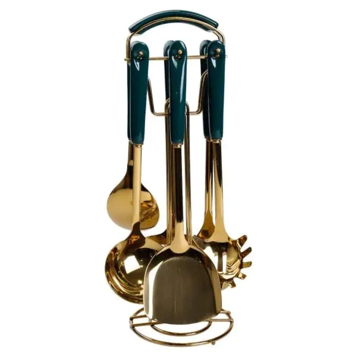 Набор кухонных принадлежностей на подставке HP-20-67 7 шт. Изумрудный (A-033762) - фото 3