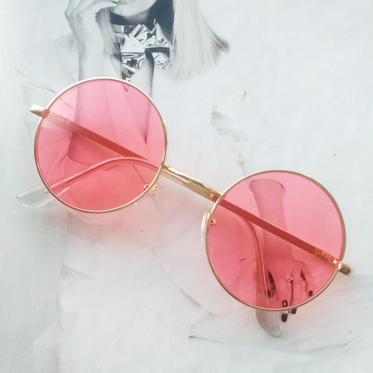 Очки круглые с цветной линзой Красный