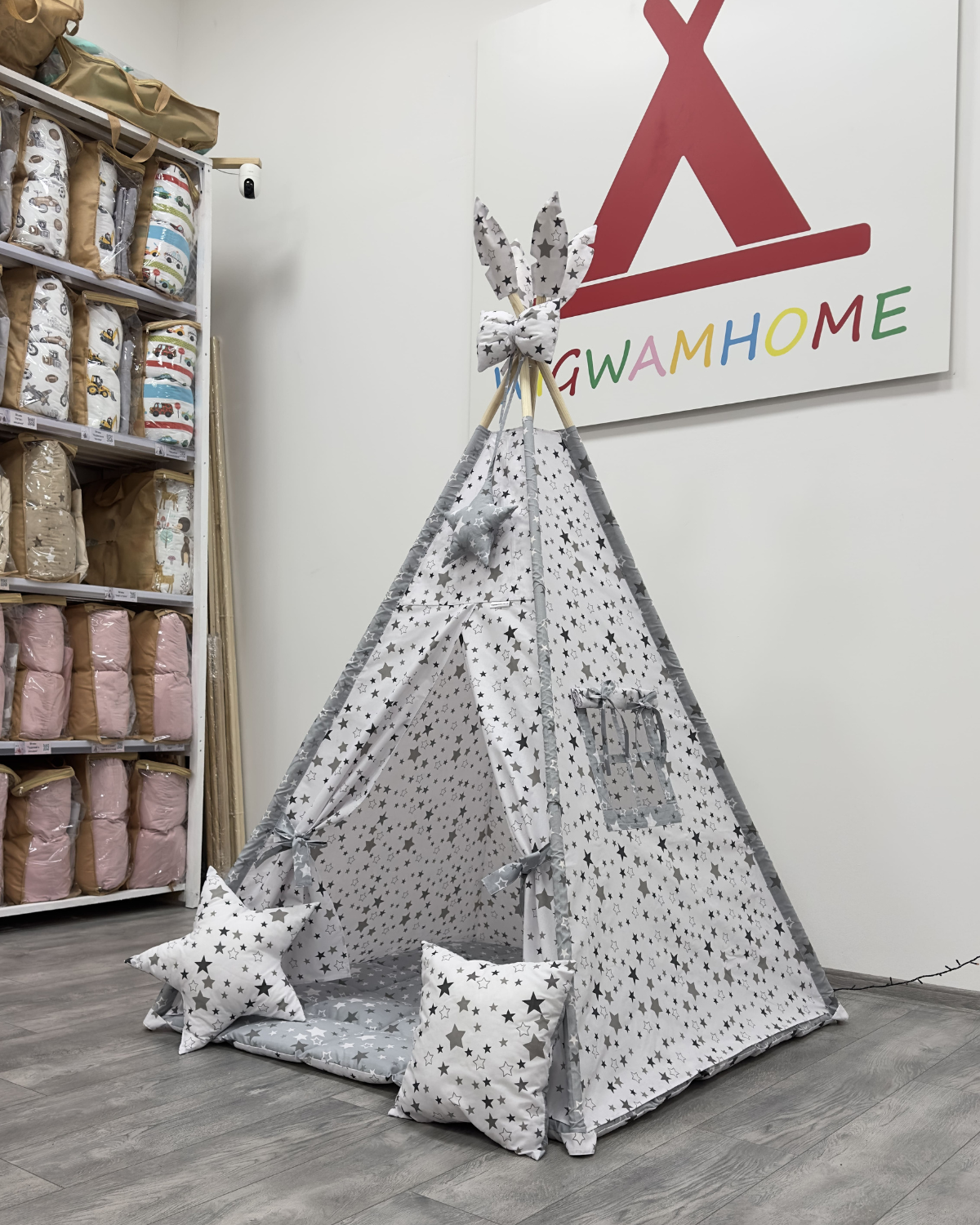 Вигвам детский WIGWAMHOME Звездочки 110х110х180 см Белый - фото 2